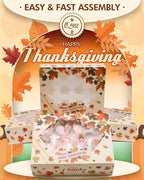 qiqee Thanksgiving 12 Cupcake Boxes with Window 16-Packs Cupcake Box 13"x10"x3.5" Cupcakes Carrier, 12 Cupcake Containers For Thanksgiving Day