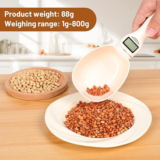 Digital Measuring Spoon Scale, 800g / 0.1g High Precision Electric Measuring Spoon with Led Display, Upgraded Multi-Functional Digital Food Scale, Removable Handle for Kitchen Gadgets and Daily Meals
