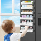 HuggieGems 6 Pack Magnetic Spice Rack Organizer for Refrigerator and Oven, White Fridge Organizers and Storage for Kitchen