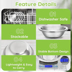 304(18/8) Stainless Steel Mixing Bowls for Kitchen, 2 Pack 7" 21.22 fl.oz Metal Mixing Bowls Set Stackable for Baking Serving Cooking Food Prep Storage Dishwasher Safe Lightweight