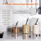 9PCS Measuring Spoons Set Stainless 1 tbsp, 1/2 tbsp, and 1-1/16tsp Steel Measuring Spoons for Cooking Baking Spice Jars and Liquid Ingredients