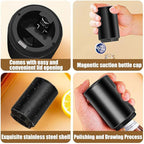 2PCS Automatic Bottle Opener - Down-Pop Off Beer Bottle Opener with Magnetic Cap Catcher, Home Bars Kitchen Cool Bartender Tools