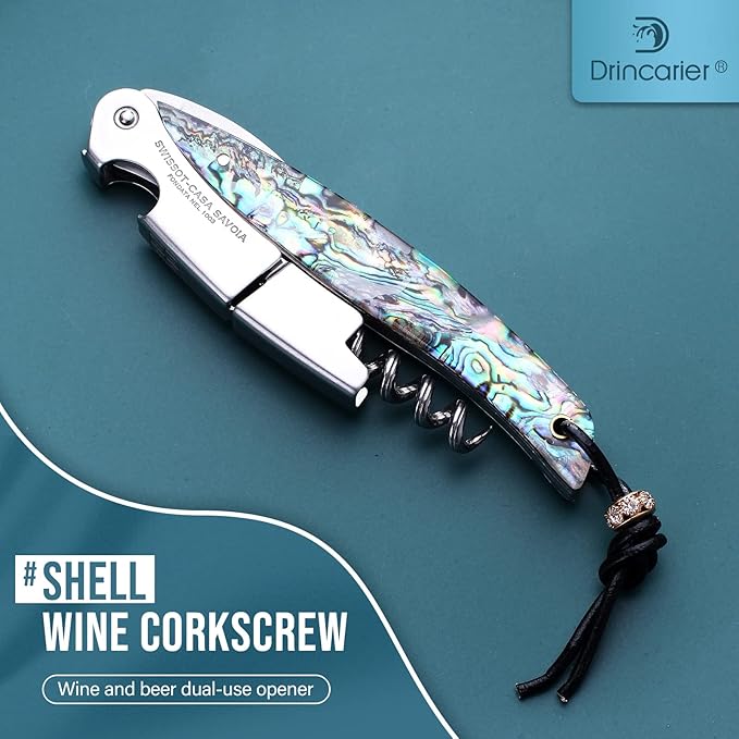 Shell Handle Waiter Corkscrews-Wine Openers,Corkscrew Bottle Openers,3-in-1 Wine Key Tool With Foil Cutter & Dual Hinge Fulcrum - Waiters Corkscrew…