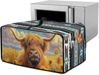 Highland Cattle Sunflower Print Toaster Cover Air Fryer Dust Cover Anti Fingerprint Aztec Toaster Oven Cover Washable Kitchen Small Appliance Covers (Large-18.5 * 22.5 * 12.99 inches)