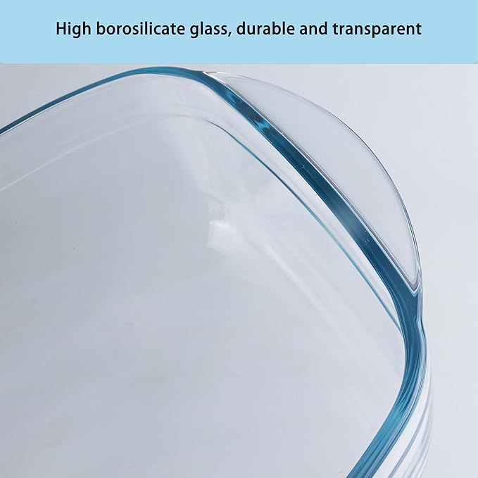 Large Casserole Dish With Lid - 4.7qt Glass Baking Dishes For Oven - Clear oval Glass Casserole Dish - Cookware For Cooking, Baking, Serving