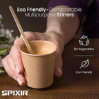 Coffee Stirrers Disposable Wooden Coffee Stir Sticks, 7-inch Large Stir Sticks, 1000 Wooden Coffee Stirrers, Round-End Wooden Stir Sticks for Coffee, Birchwood Swizzle Sticks for Coffee