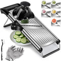 Masthome Mandoline Food Slicer Adjustable Thickness for Cheese Fruits Vegetables Stainless Steel Food Cutter Slicer Dicer with Extra Brush and Blade Guard for Kitchen