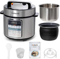 Fullwill Electric Pressure Cooker 6QT Dual Pots, 12 in 1 MultiFunction Cooker with 304 Stainless Steel & Ceramic Pots, Pressure Cook, Soup, Porridge, Yogurt, Meat Stew, Rice, Poultry, Beans and More