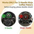 5 Pack Ninja Reusable Coffee Pods: Reusable K Cups for Ninja Coffee Maker - Refillable Coffee Filters for 3-Needle Ninja DualBrew Pro CFP200 CFP201 CFP300 CFP301 CFP305 CFP400（Only for 3-Hole Version)