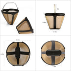 Permanent CE250 CE251 Filter Basket Holder & Gold Tone Filter Set，Compatible with Ninja 12-Cup Programmable Coffee Brewer CE200, CE200BRN, CE200C, CE201, CE201BRN, CE201C