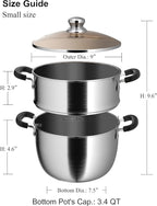 VENTION 8.7 Inch Small Vegetable Steamer Pot, 3.3 QT Stainless Steel Steamer for Cooking, Steam Pot(22cm)
