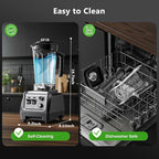 1800W Blender for Smoothies 70 oz Large Capacity Countertop Blenders with 20 oz Grinding Cup - 28000RPM High Speed Kitchen Blender for Ice Crushing, Frozen Drinks, Milkshakes & Puree