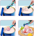 Ice Cream Scoop, 2Pcs Stainless Steel Gold Cookie Scoop with Trigger Melon Baller Scooper Cones, Specialty Tools and Gadgets, Ice Cream Spoon Food Scoop for Frozen Yogurt Sundaes Fruit Cookie