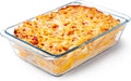 NUTRIUPS 2.4QT Rectangular Deep Glass Baking Dish, Glass Baking Pan for Oven, Clear Bakeware Deep Casserole Dish(2.4QT)
