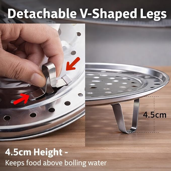 Stainless Steel Steamer for Cooking ，Multipurpose Steaming Rack Stand for Stock Pot, Pressure Cooker & Canning - Ideal for Tamales, Vegetables, Baking & Daily Cooking Needs