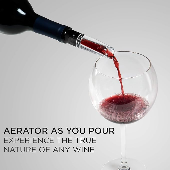 Ivation 9-Piece Wine Set | Electric Opener, Air Pump, Pourer with Aerator, Wine and Champagne Stoppers, Foil Cutter, and Stand.
