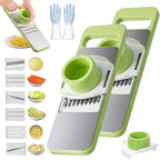 6-in-1 Vegetable Cutter, Mandoline Slicer for Kitchen, Vegetable Slicer Cutter with Multi Blade, Cheese Grater, kitchen gadgets (2pcs)