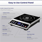 OSTBA 1800W Portable Induction Cooktop, Large Heating Coil Countertop Induction Burner, 10 Power Levels & 120–460°F Temperature Control, 3H Timer, Keep Warm, ETL Certified