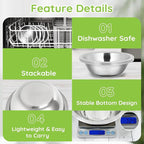 304(18/8) Stainless Steel Mixing Bowls for Kitchen, 4 Pack 6.3" 13.67 fl.oz Metal Mixing Bowls Set Stackable for Baking Serving Cooking Food Prep Storage Dishwasher Safe Lightweight