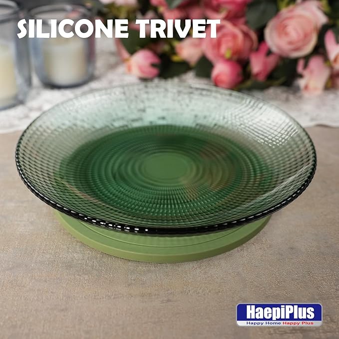 4 Pieces Silicone Trivet Mats, Pot Holders, Kitchen Tools, Heat Resistant Non-Slip Pads for Dishes, Bowls, Jar Opener, Easy to Wash and Dry Pan Cushions (Green)