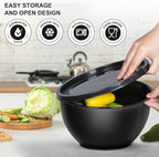 Greentainer Plastic Mixing Bowls with Lids Set for Kitchen, 5 Set Nesting Bowls for Mixing, Baking, Prepping, Cooking and Serving Food, Mixing Bowls Dishwasher, Microwave Safe