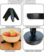 Natural Foldable Black Walnut Wooden Trivet Set - 4 Trivets + 1 Stand for Hot Dishes, Pot, Bowl, Teapot, Hot Pot Holders (Black)