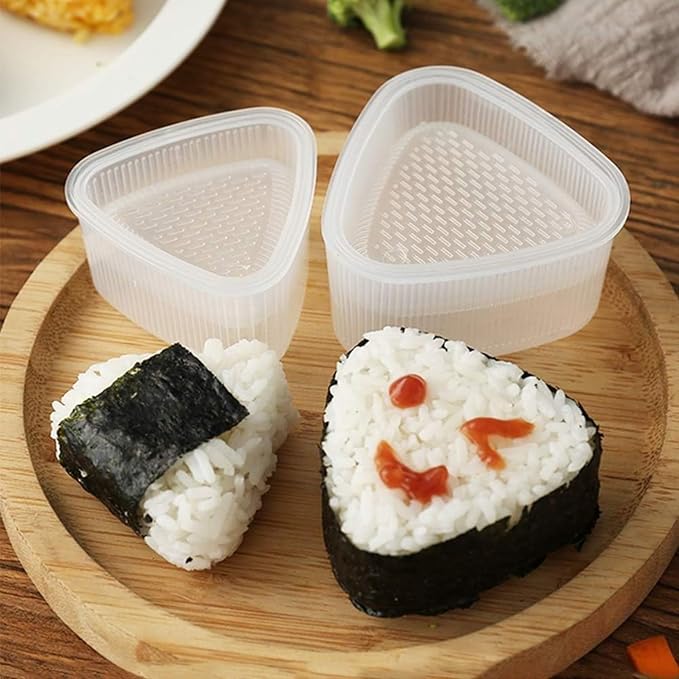 10 Pcs Onigiri Mold Set, Rice Mold Musubi Maker Mold Kit, Non Stick Musubi Maker Press Rice Ball Mold Shaker Donut Shaper Sushi Maker Tool for Kids Bento Lunch and Home DIY