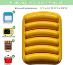 2 Pcs Silicone Sausage Mold with a Set of Silicone Brush Spatula and 25x Pastry Bags,Non-Stick Hot Dog Bun Pan,DIY Handmade Ham Sausage,Hot Dogs Baking Mold for Children's Food with Lid(Yellow/2)