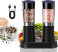 CIRCLE JOY Gravity Sensor Salt and Pepper Grinder Set with Charging Base, Electric Salt and Pepper Mills Set with LED Light, Adjustable Coarseness, No Battery Needed, for Home Kitchen BBQ