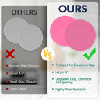 NIHOME Silicone Jar Opener – 6 Inch Large Anti-Slip Grip Pads, Premium 100% Food-Grade Silicone, Stylish Designer Colors, Multi-Purpose Heat-Resistant Mat & Coaster, Set of 4 (pink series)