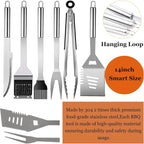 MUJUZE Grilling Accessories,Grill Utensils Set for Outdoor,Barbecue Tool Sets for Men,BBQ Accessories with Apron for Dad,Grill Tool Set,Grill Kit for Camping,Backyard
