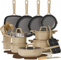 CAROTE 31PCS Pots and Pans Set, Nonstick Cookware Set Kitchen Non Stick Induction Titanium Cookware Non-toxic Granite Cooking set, PFOA Free
