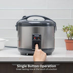 Tiger JNP-S18U-US 10 Cup Capacity White Rice Cooker with Non-Stick Inner Pot, Retractable Power Cord, and Keep Warm up to 12 hours (Urban Satin)