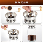 Mason Jar Coffee Grinder, Manual Coffee Grinder Lid Attachment for Regular Mouth Mason Jars, Portable Mason Jar Coffee Lid, Suitable for Camping, Traveling, or Power Outages