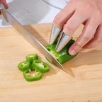 SEWACC 3pcs Finger Guards for Cutting Food Stainless Steel Finger Protectors for Kitchen Cutting Tools Vegetable Cutting