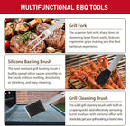 HUSSAR 34PCS BBQ Grill Tools Set Stainless Steel Grilling Accessories with Spatula, Tongs, Skewers for Barbecue, Camping, Kitchen, Complete Premium Grill Utensils Set in Storage Bag, Silver, (BTS-34)