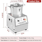 1400W Stainless Steel Commercial Food Processor, 63 Cup (16QT) Capacity, Electric Chopper & Meat Grinder for Vegetables, Nuts, Mixing, Blending, Durable Pro Kitchen Food Processing Machine