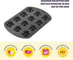 Wilton Gold Non-Stick Bakeware Mini Fluted Pan - Baking Pan for Mini Bundt Cakes, Donuts & More - Made Without PFAS & Scratch Resistant - Offers Even Heat Distribution - 16.5 x 11 Inch, 12-Cavity