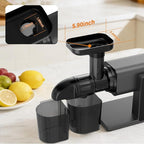 Juicer Machines, Cold Press Juicer Machine with LED Smart Touch Screen, 2 Modes for Fruit and Vegetable, High Yield Slow Juicers Extractor with Reverse Function, Easy to Clean, Black