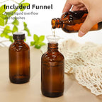 35 Pack 4oz Amber Glass Boston Round Bottles with Polycone Leak-Proof Phenolic Caps – Brown Airtight Refillable Containers for Homemade Vanilla Extract, Essential Oils, Herbal Medicine, and Syrups
