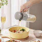 Vucchini Salad Dressing Cruet Salad Dressing Mixer Bottle Salad Dressing Shaker 10oz Homemade-Leak Proof Glass salad cups Juice Storage Ketchup, Gray