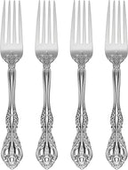 Oneida Silverware Set, Michelangelo Fine Flatware Dinner Fork Set, Service For 4, 18/10 Stainless Steel, Rust Resistance, Dishwasher Safe, Home And Kitchen Utensils Sets, Forks (Silver, 4 Piece)