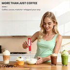Colarlemo Milk Frother Handheld Rechargeable with Stand, Frother Wand Drink Mixer Electric Whisk for Coffee, Detachable With 3 Stainless Whisks, Hand Mixer for Lattes, Cappuccino, Matcha, Egg, Red