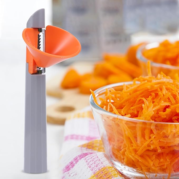 Multifunctional Peeler and Coarse Grater 3-in-1 Cooking Tool with Plastic Handle for Fruit and Vegetable Peeling, Slicing, and Shredding, Suitable for Salad Preparation