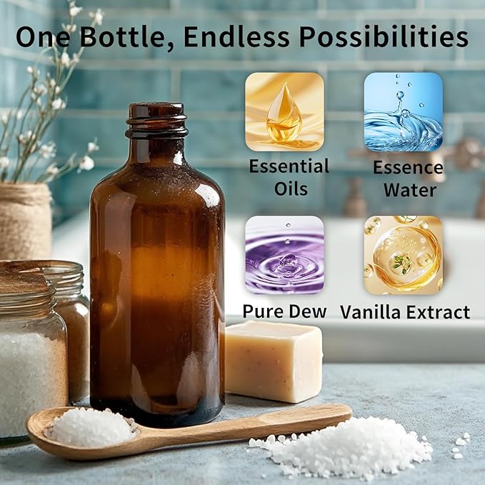15 Pack 16oz Amber Glass Boston Round Bottles with Phenolic Polycone Caps – Airtight, Leak-Proof Brown Glass Containers for Kombucha Brewing, Storing Condiments, Essential Oils, and Homemade Solutions