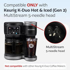 2 Reusable K Cups and Basket Coffee Filter for Keurig K-Duo Hot & Iced Single Serve & Carafe Coffee Maker with MultiStream Technology (Gen 2)