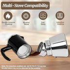 12 Cup Thickened Moka Pot 304 Stainless Steel 600ml Italian Espresso Coffee Maker Stovetop CoffeeMakers Mocha Pot Percolator for Induction Stove Classic Cafe Makers Portable for Easy Brewing