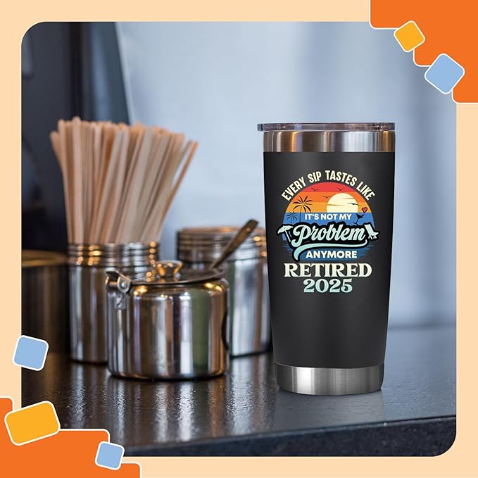 NewEleven First Christmas Retirement Gift For Women, Men 2025 | Goodbye Present | Going Away Gift | Farewell Gifts For Coworkers | From Colleague, Friend, Family - Tumbler 20oz
