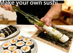 Sushi Making Kit – Clear Sushi Bazooka Roller & Bamboo Sushi Rolling Mat, Easy DIY Sushi Maker Tool Set for Beginners, Homemade Sushi Rolls for Kitchen & Party (Clear Green)
