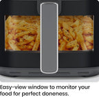 Chefman Air Fryer – 6 QT Compact Airfryer for Quick & Easy Meals, Features Hi-Fry Technology for Extra Crisp, Easy-View Window, Touch Controls with 4 Presets, Nonstick & Dishwasher Safe Basket - Grey